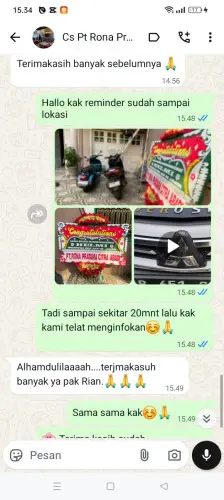Testimonial Papan Bunga turus